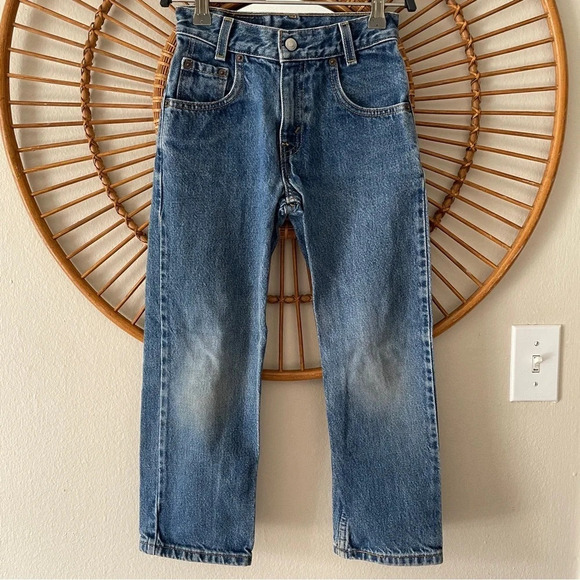 Levi’s 550 relaxed fit vintage jeans Sz 7 denim loose y2k cotton kids boy girl - Picture 3 of 13